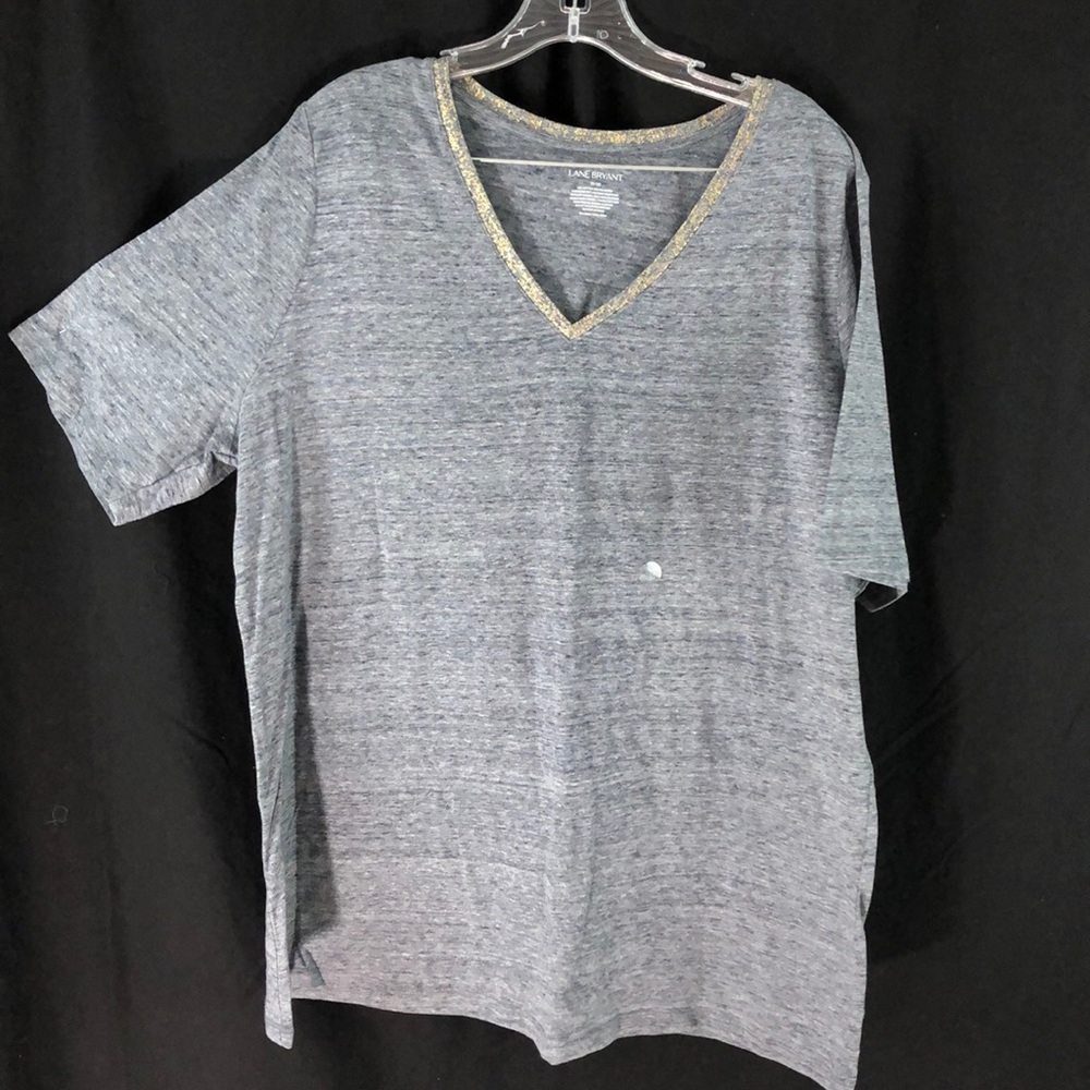 Lane Bryant t shirt gold trim Sz 18/20 new a1